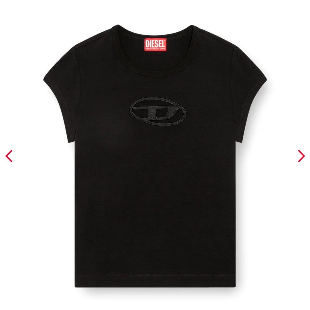 Diesel Jet Black Tee with Logo - Great Condition